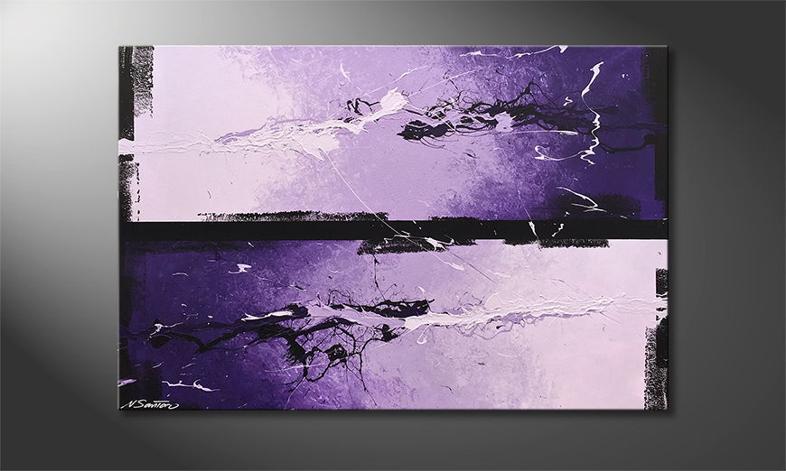 De schilderij Purple Moment 120x80cm