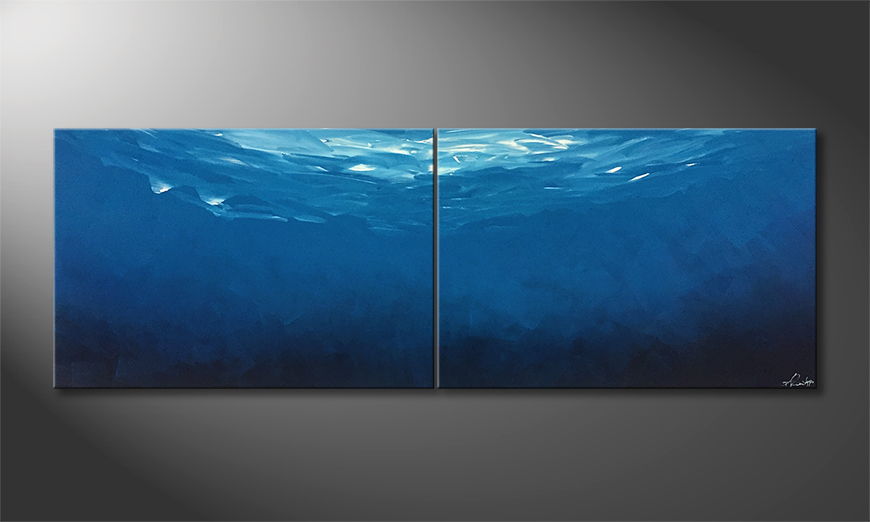 De schilderij Submarine 200x70cm