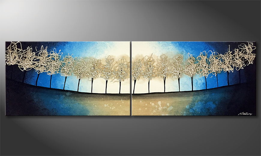 De schilderij Trees Of Wisdom 200x60cm