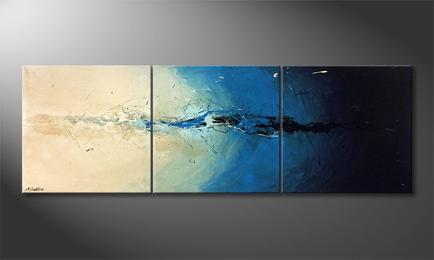 De schilderij Tsunami 210x70cm