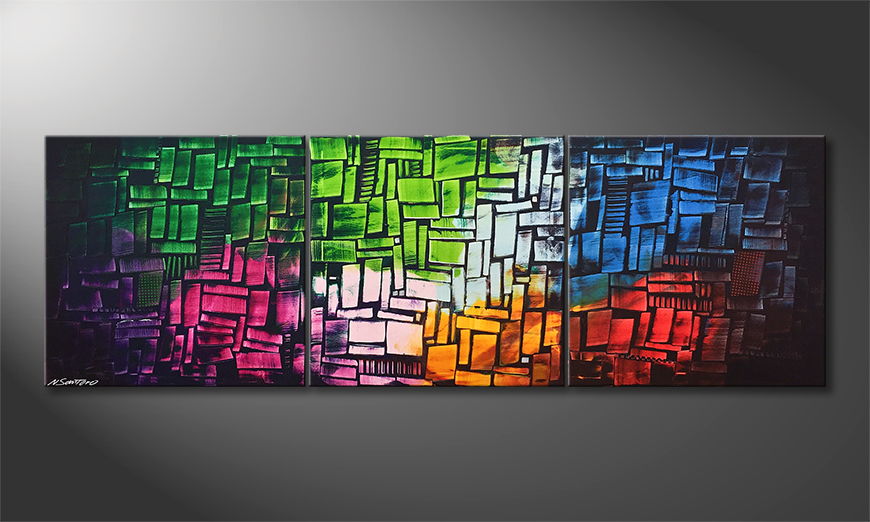 Exclusieve schilderij Cubic Colors 210x70cm