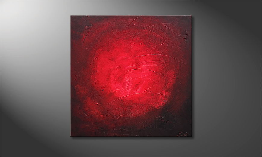 Exclusieve schilderij Red Moon 80x80cm