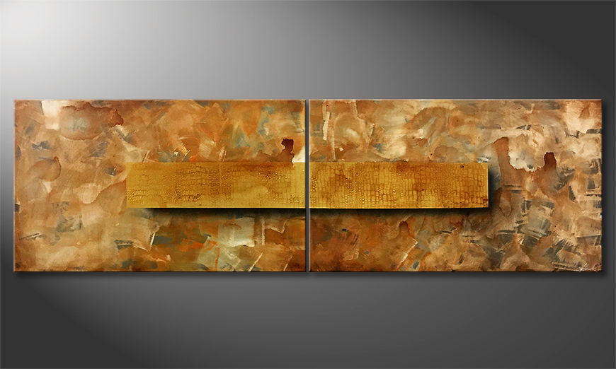 Het canvas Acient Gold 200x60cm