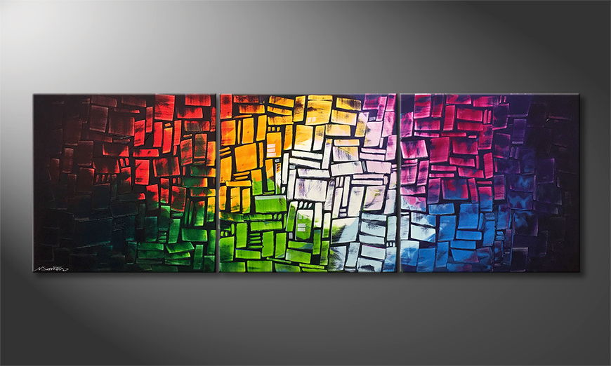 Het canvas Colors Of Light 210x70cm