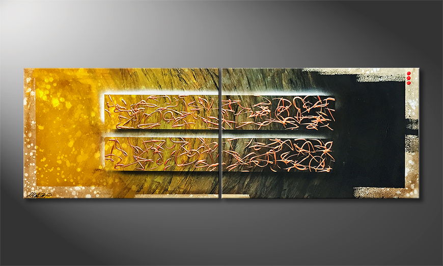 Het canvas Copper Rush 200x60cm