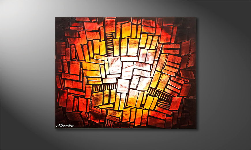 Het canvas Cubic Sun 100x80cm