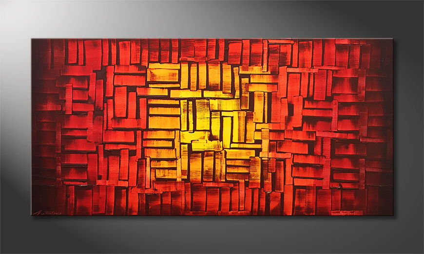 Het canvas Cubic Sun 140x70cm