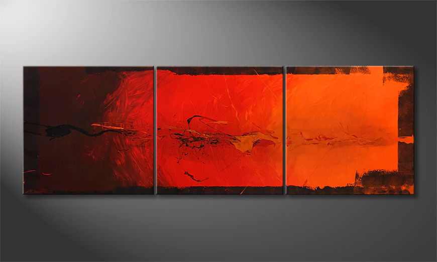 Het canvas Fire Eruption 180x60cm