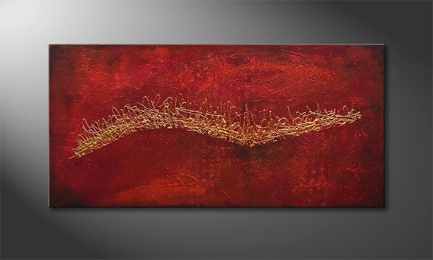 Het canvas Golden Movement 140x70cm