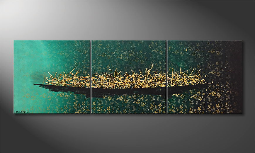 Het canvas Golden Secret 180x60cm