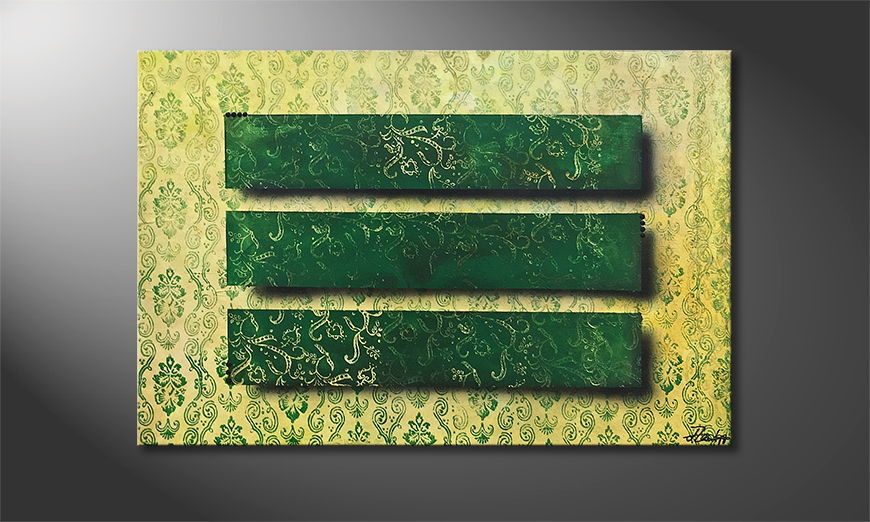 Het canvas Green Mirrors 120x80cm