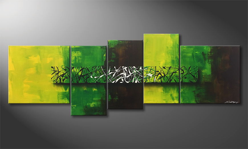 Het canvas Green Night 190x70cm