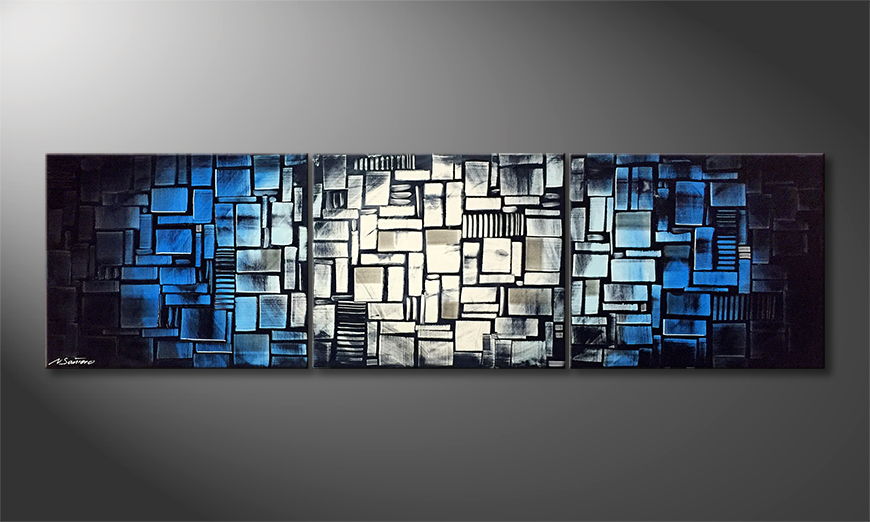 Het canvas Ocean Cubes 210x60cm