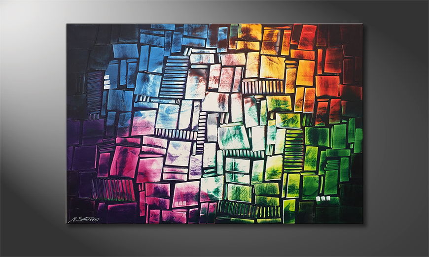 Het canvas Prisms 120x80cm