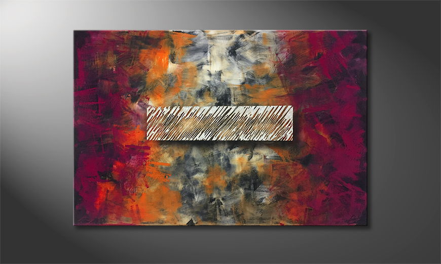 Het canvas Raging Orange 120x80cm