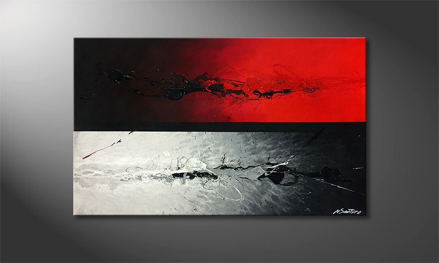 Het canvas Red Horizon 120x75cm