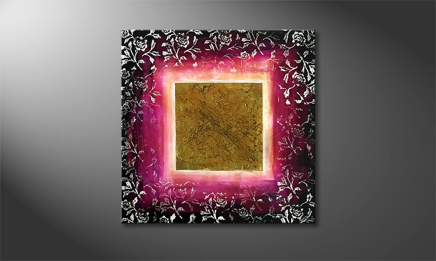 Het canvas Rosy Gold 80x80cm