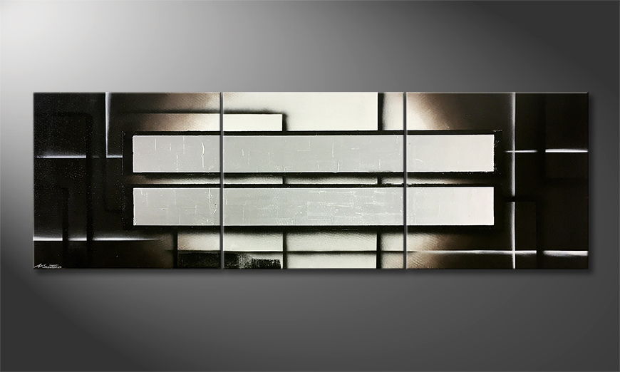 Het canvas Silver Reflection 240x80cm