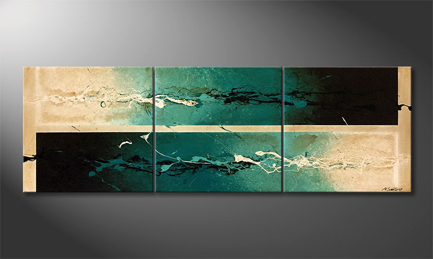 Het exclusieve schilderij Aqua Storm 210x70cm