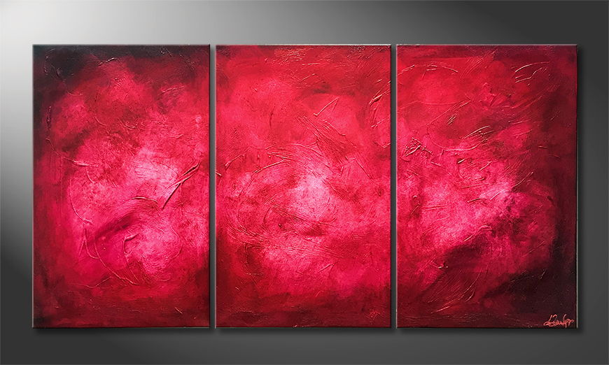 Het exclusieve schilderij Deep Red 150x80cm