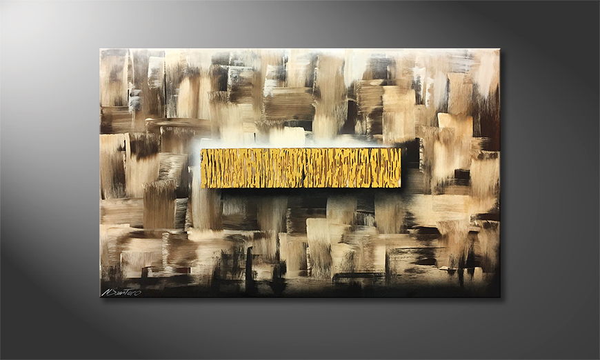 Het exclusieve schilderij Golden Waterfall 120x75cm
