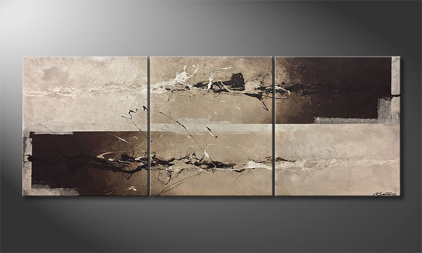 Het exclusieve schilderij Mud Fight 210x80cm