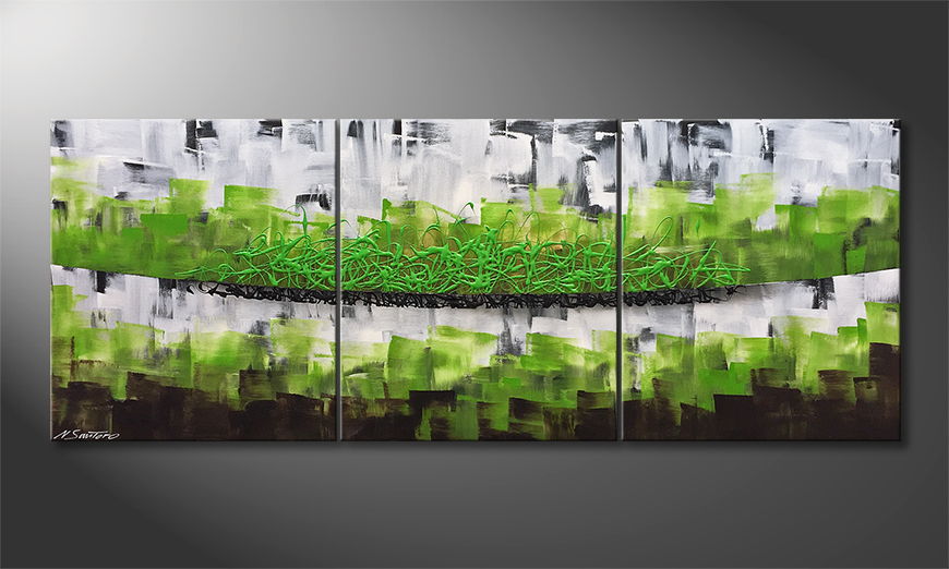 Het exclusieve schilderij Organic Green 180x70cm