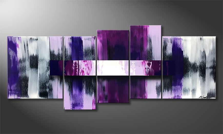 Het exclusieve schilderij Purple Shuffle 190x80cm