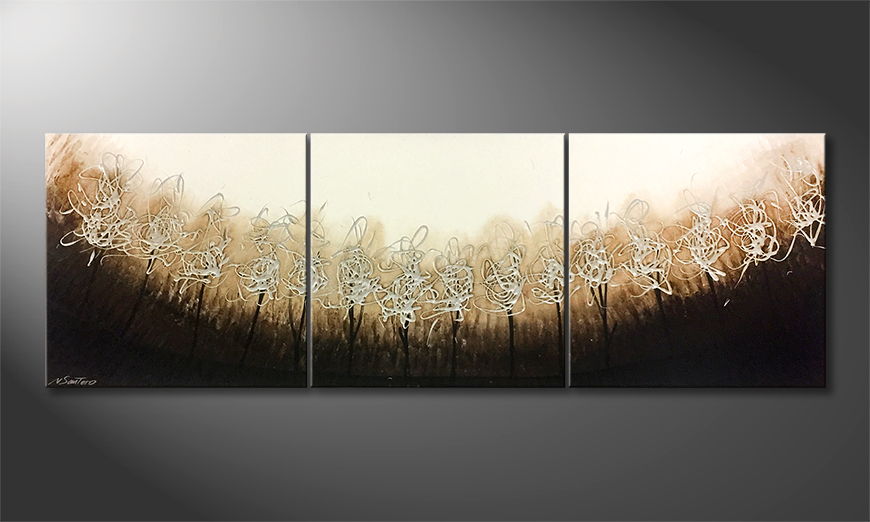 Het exclusieve schilderij Silver Trees 180x60cm