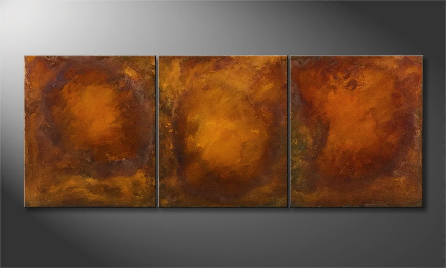 Het exclusieve schilderij Triple Rost 180x70cm