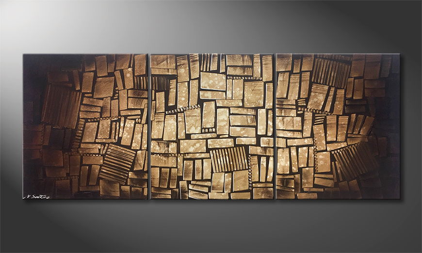 Het moderne beeld Cubic Wood 180x70cm