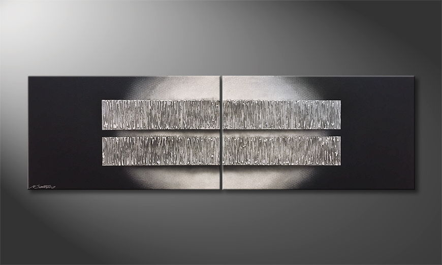 Het moderne beeld Silver Reflection 200x60cm