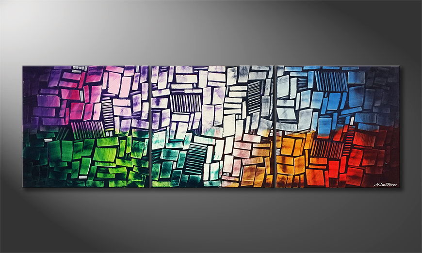 Moderne wall art Abstract Colors 210x70cm