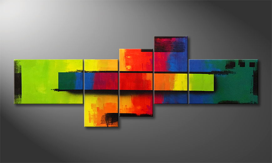 Moderne wall art Altered Rainbow 210x80cm