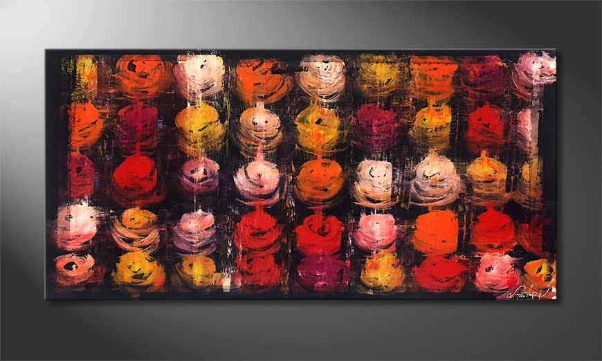 Moderne wall art Autumn Roses 120x60cm