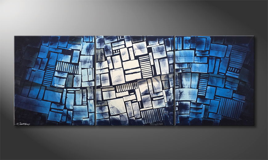 Moderne wall art Blue Wave 180x70cm
