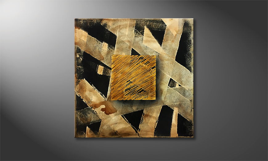 Moderne wall art Caged Gold 80x80cm
