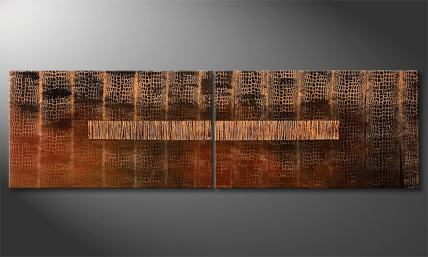 Moderne wall art Copper Age 200x60cm