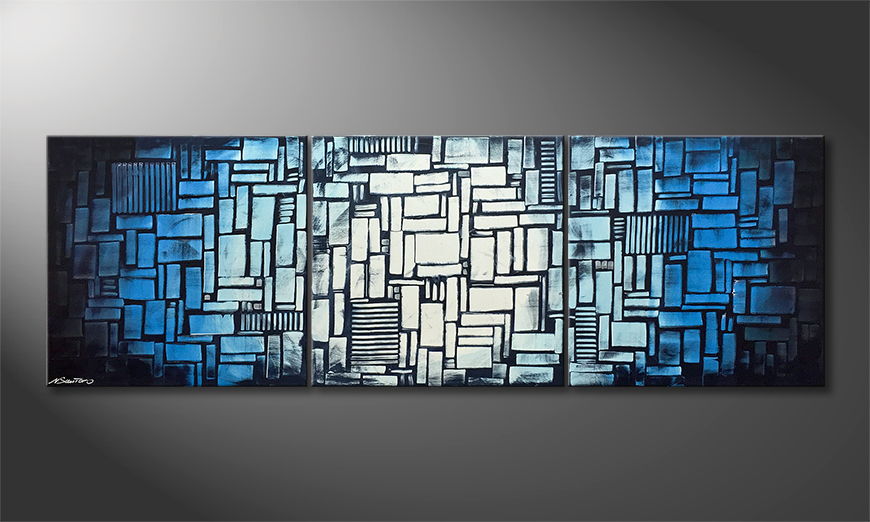 Moderne wall art Cubic Waves 210x70cm