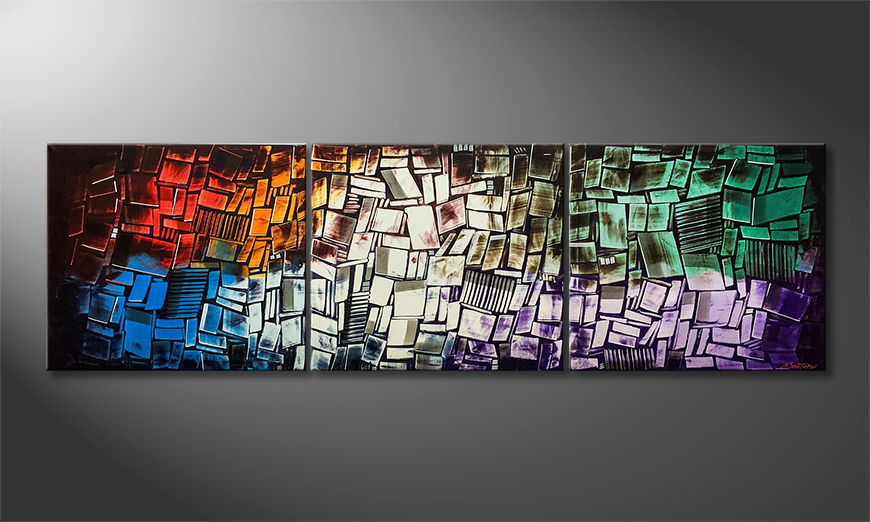 Moderne wall art Cubizm 240x90cm