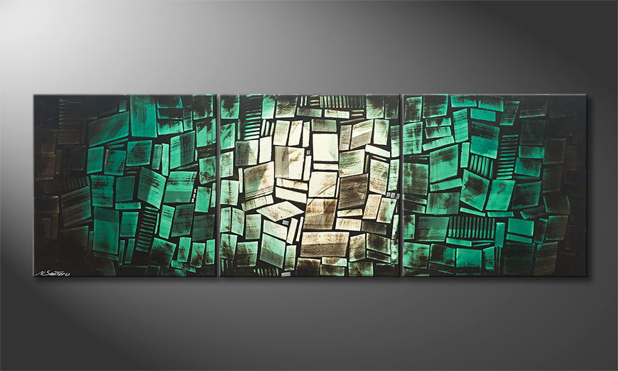 Moderne wall art Frosty Cubes 210x70cm