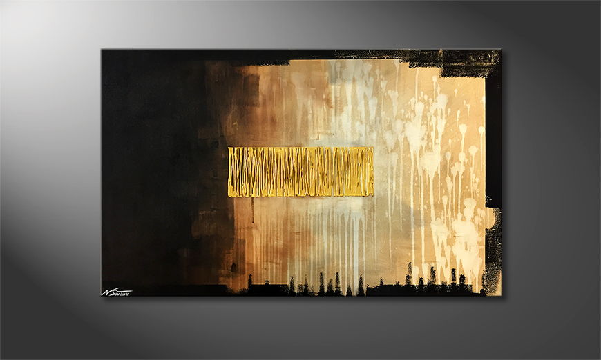 Moderne wall art Gold Rain 120x75cm