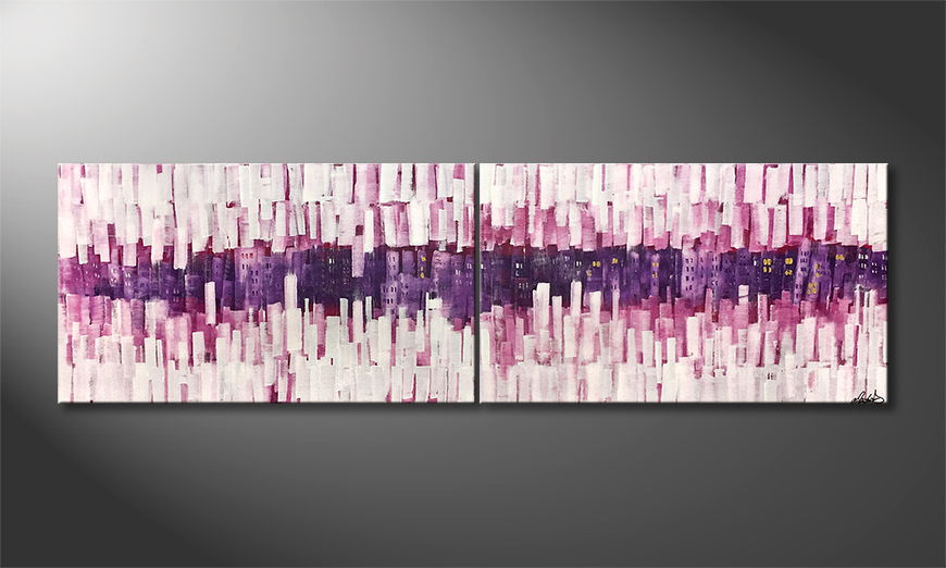 Moderne wall art Growing Pink 200x60cm