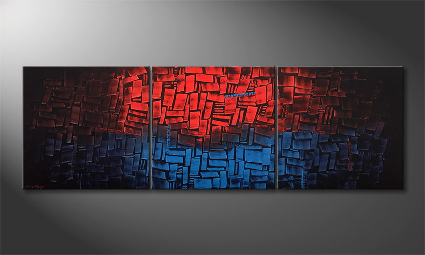 Moderne wall art Heated Blue 210x70cm