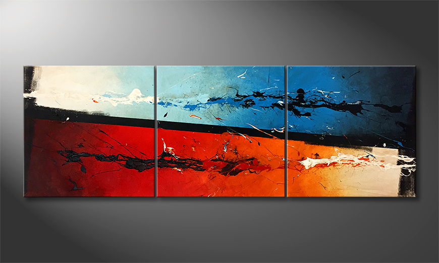Moderne wall art Ice And Fire 210x70cm