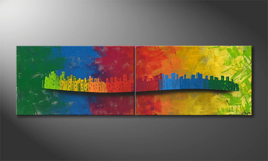 Moderne wall art Moving Town 200x60cm