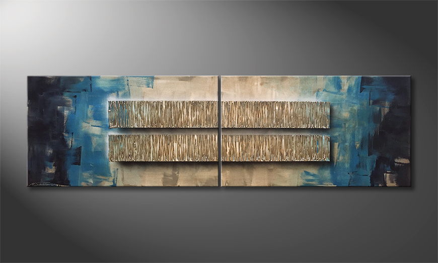 Moderne wall art Silver Scrub 200x60cm