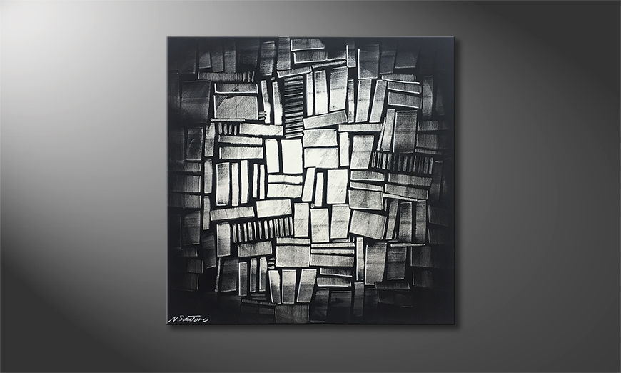 Onze schilderij Shinning Cubes 80x80cm