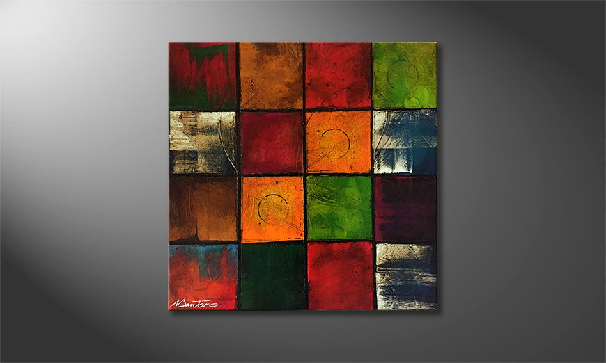 Woonkamer Abstract 70x70cm