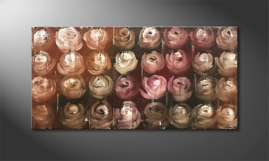Woonkamer schilderij Bed of Roses 100x50cm